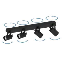 EGLO Spottivalaisin 4-os  Sorego led 4x3W 58x10x12cm musta - 4