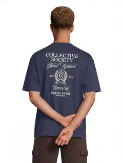 WKLY. miesten t-paita selkäprintillä, väljä istuvuus, oversize 195W252601 - Navy - 3