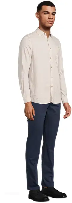 London Fog miesten pellavakauluspaita 194LF15262 - Light beige - 4