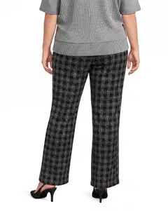 House naisten buklee-kankaiset housut 222HP40267, D-mitoitus - Black&grey - 3