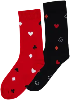 WKLY. miesten sukat 193W322606 2-pack - Red/black - 1
