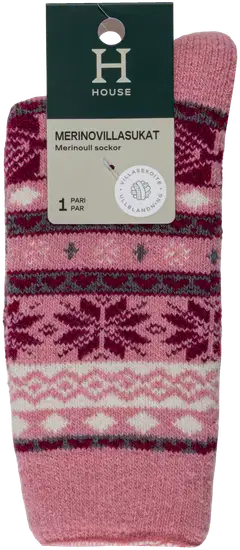 House naisten merinovillasukat 214H322611 - Cashmere rose - 2