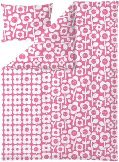 Finlayson pussilakanasetti Kukkariemu 150X210+50X60 pinkki/valkoinen - 1