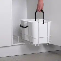 Lanka ja Muovi jätevaunu valkoinen  + 2 sankoa LM 66/2 - 6