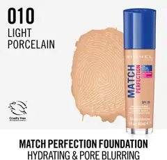 Rimmel 30ml Match Perfection Foundation SPF 20 Light Porcelain meikkivoide - 4