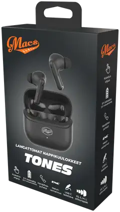 Macs langattomat nappikuulokkeet Tones musta - 1