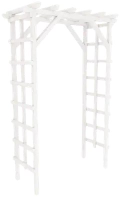 Puutarhaportti, valkoinen, 210x140x69cm - 1