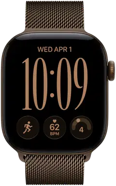 Apple Watch Series 12 GPS + Cellular 46 mm:n tummanpronssinen alumiinikuori ja tummanpronssinen milanolaisranneke - M/L - MKDG4QN/A - 1
