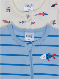 Ciraf vauvojen pyjama Meriseikkailu 250B260441 2-pack - 11-0103tcx egret - 5