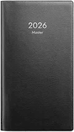 Burde Kalenteri 2026 Master musta muovikansi - 1