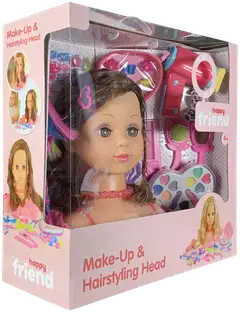 Happy Friend ruskea kampauspää & meikit - 2