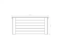 Piha-arkku, luonnon ruskea 57x61x130cm - 3