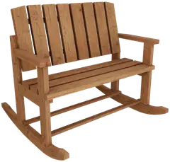 Miljöörakennus jämäkkä kahden istuttava seniorikeinupenkki ruskea 116 x 131 x 113 cm - 1