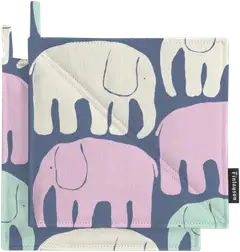 Finlayson patalappu Elefantti multi siniharm/pastelli 2kpl 22x22 - 1