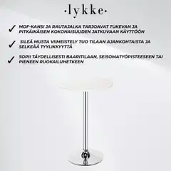 Lykke baaripöytä comfort 60x105 cm, valkoinen - 3
