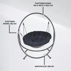Lykke riipputuoli comfort, musta - 2