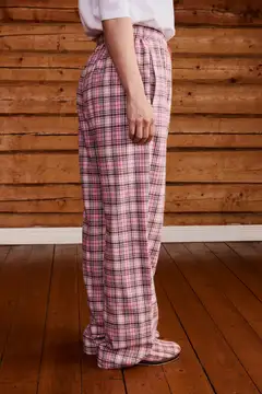 Reino&Aino naisten flanellipyjamahousut Aino - pink check - 4