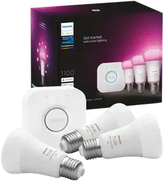 Philips Hue aloituspakkaus WCA 9W A60 E27 2000-6500K 1055lm 3 kappaletta sekä reititin - 1