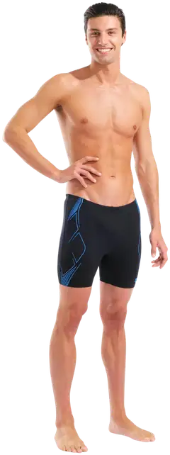 Arena Miesten Graphic Mid Jammer uimahousut - Black-Turquoise - 3