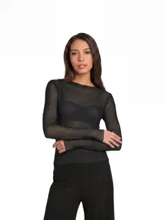 WKLY. naisten mesh-trikoopusero 213W362669 - black - 1