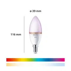 Philips Smart Lighting LED-filamenttilamppu 5W C37 E14 2200-6500K 470lm RGB 2 kpl - 3