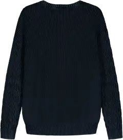 WKLY. miesten neulepusero Run it Back - Indigo blue acid wash - 2