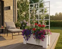 Miljöörakennus köynnösritilälaatikko valkoinen 132x30x80 cm - 4