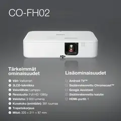 Epson FullHD 3LCD projektori CO-FH02 valkoinen - 3