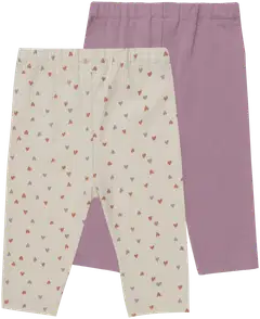 Ciraf vauvojen ribbileggingsit Sydän 250B263112 2-pack - Gardenia AOP & Dawn Pink - 2