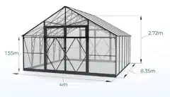 Ecoslider kasvihuone DD 4.0 X 8.35 - 4