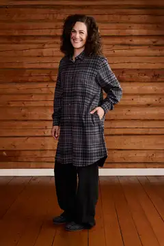 Reino&Aino naisten flanellitunika - grey check - 4