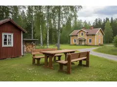 Tammiston Puu Penkki Jämerä selkänojalla 180cm kestopuu ruskea - 3