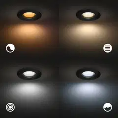 Philips Hue Xamento -upotettu alasvalo kylpyhuoneeseen 4.2W 2000-6500K 400LM musta - 11