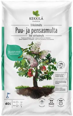 Kekkilä Puu- ja pensasmulta 40 l, lava 70 säkkiä - 2