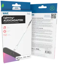 Wave Apple Lightning (MFI) audioadapteri, Valkoinen - 3