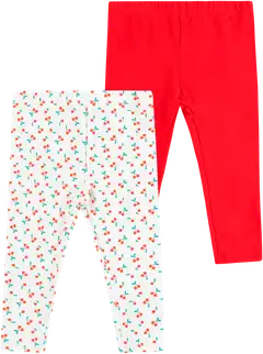 TEX BABY vauvojen leggingsit Kirsikka 2-pack - RED - 1