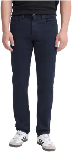 Blend, mukavat miesten 5-tasku housut jogg denim -kankaasta. Pehmeä ja joustava materiaali, normaali vyötärö, tasaisen tumma pesu ja vetoketjukiinnitys. - Salute - 3