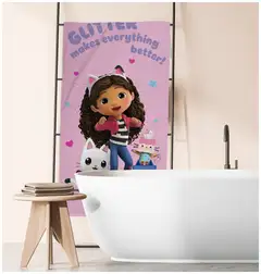 Gabby's Dollhouse lasten kylpypyyhe 70x140 cm pinkki - 2