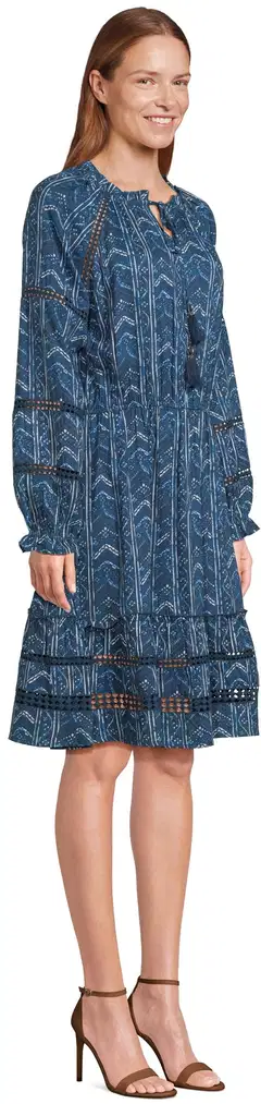 Margaux Riviera naisten lyhyt kuviollinen frillahelmainen mekko SOK-001A - BLUE - 4