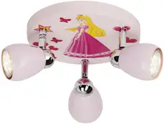 Brilliant LED-kattospotti Princess 3-osainen pinkki - 1