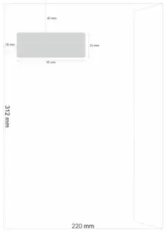 Luontevat ikkunakirjekuori E4 50 kpl valkoinen tarrasuljenta vakioikkkuna 95x35 mm - 3
