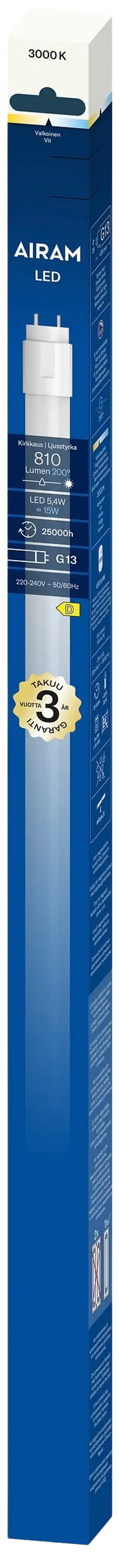 Airam LED-loisteputki 5,4W T8/26 G13 810lm 3000K 43,8 cm - 2