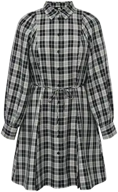 WKLY. naisten lyhyt ruutukuosillinen paitamekko 218W340520 - grey check - 1