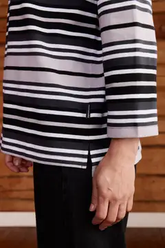 Reino&Aino naisten raitapusero - Grey stripe - 7