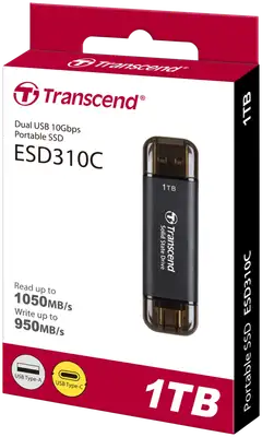 Transcend ulkoinen SSD-muisti ESD310C 1TB USB Type-C ja Type-A - 3