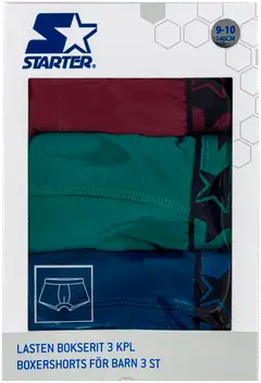 Starter lasten bokserit YCB001-61233 3-pack - wine/green/star - 3