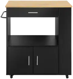 SoBuy keittiösaareke musta FKW113-SCH - 1