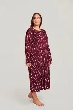 Aarikka naisten pitkä yöpaita F03580 - Punainen - 2