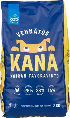 Kotimaista koiran täysravinto kana 3 kg - 1