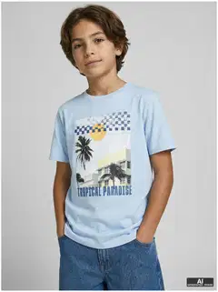 JJ Rebel lasten t-paita - Cashmere Blue - 6